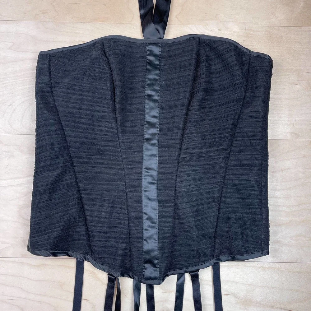 Vintage Y2K Frederick's of Hollywood Black Back Lace Up Corset - Picture 5 of 10